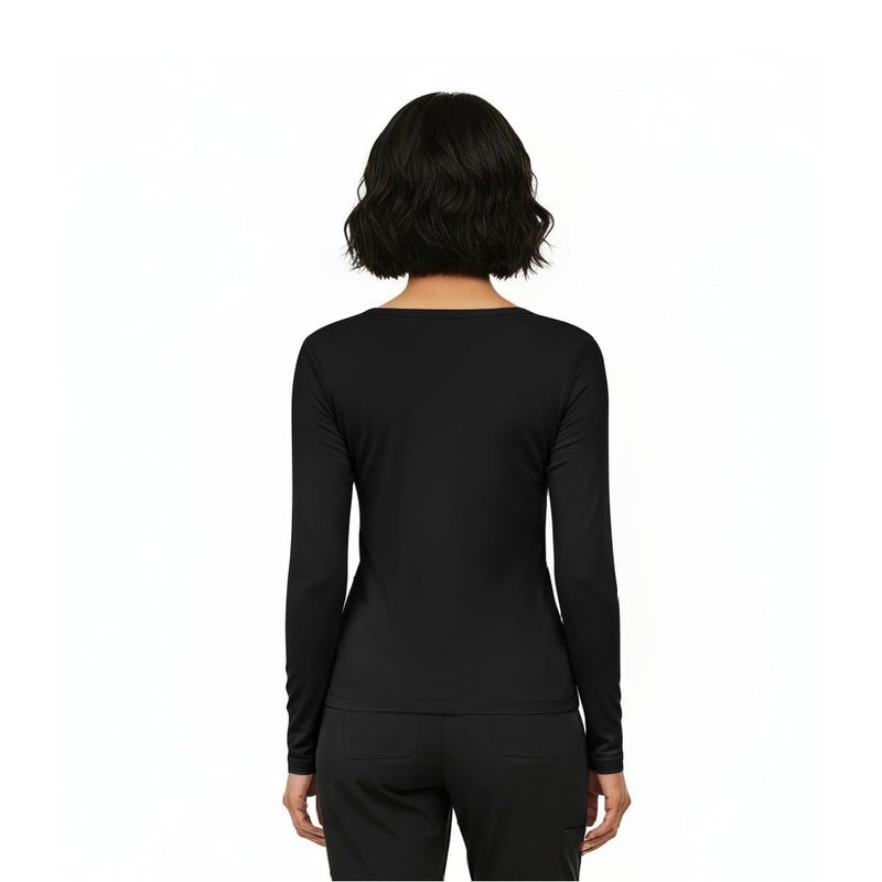 Natural Uniforms Women's Under Scrub Tee Crew Neck Long Sleeve T-Shirt (Black, X-Large) - Image 4